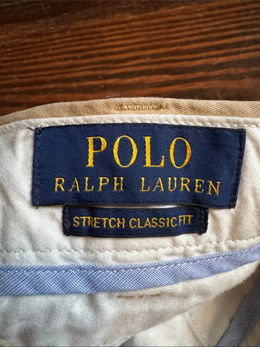 Polo by Ralph Lauren Khaki Embroidered Bulldog Shorts 33W